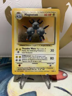 Magneton 9/102 Pokemon Base Set Unlimited Holo Rare Card WOTC LP - Image 1