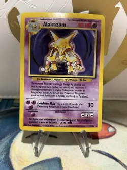 Alakazam 1/102 Pokemon Base Set Unlimited Holo Rare Card WOTC LP - Image 1