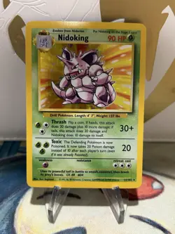 Nidoking 11/102 Pokemon Base Set Unlimited Holo Rare Card WOTC NM - Image 1