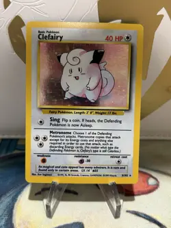 Clefairy 5/102 Pokemon Base Set Unlimited Holo Rare Card WOTC Vintage NM - Image 1