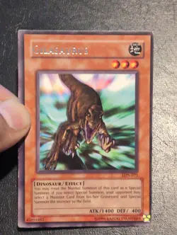 Yu-Gi-Oh! RARE CARD GILASAURUS LON-071 1996 VINTAGE PRINT LP - Image 3