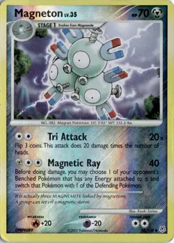Magneton 54/130 Reverse Holo Diamond and Pearl Pokemon Card TCG - Image 1