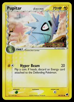 Pokemon Card - Pupitar Dragon Frontiers 59/101 Common Reverse Holo Stamped - Image 1