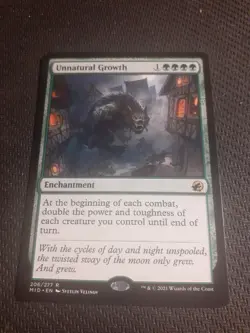 Unnatural Growth R Innistrad: Midnight Hunt 206 NM MTG - Image 1