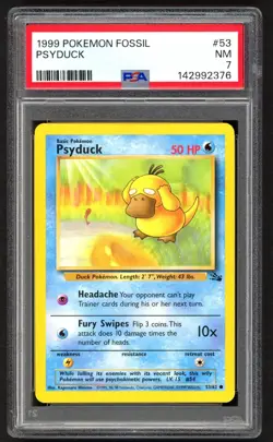 Pokemon Cards - PSA 7 Psyduck 53/62 - Fossil Unlimited - NM-MT - PSA7 - Image 1
