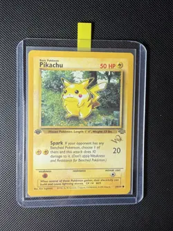 NM Pikachu 60/64 Gold W Stamp WoTC 1st Edition Pokemon Card - Image 1