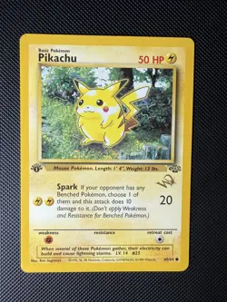 NM Pikachu 60/64 Gold W Stamp WoTC 1st Edition Pokemon Card - Image 2