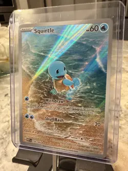 Pokemon TCG Squirtle 170/165 SV 151 Illustration Rare Full Art Holo EN 2023 - Image 3