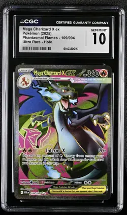 Mega Charizard X ex 109/094 Phantasmal Flames ME02 Pokemon UR CGC 10 Gem Mint GM - Image 1