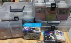 Pokemon Trading Card Lot Four Boxes Retired Collection Case Sleeves Unopened - Image 1