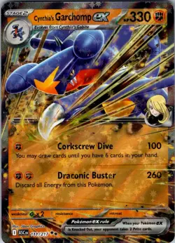 CYNTHIA'S GARCHOMP EX 111/217 DOUBLE RARE ASCENDED HEROES POKEMON NM/M - Image 1