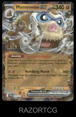 MAMOSWINE EX 079/159 DOUBLE RARE JOURNEY TOGETHER POKEMON NM/M - Image 1