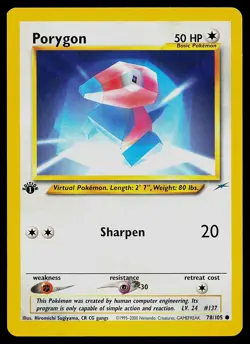 Pokemon Card - Porygon Neo Destiny 78/105 1st Edition Common - Image 1