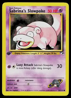 Pokemon Card - Sabrina's Slowpoke Gym Heroes 95/132 1st Edition Common - Image 1