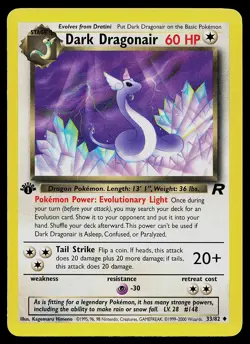 Pokemon Card - Dark Dragonair Team Rocket 33/82 1st Edition Uncommon - Image 1
