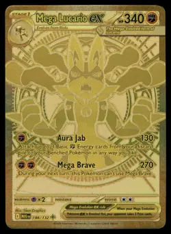 Pokemon Cards Mega Lucario ex 188/132 Mega Evolution Mega Hyper Rare NM - Image 1