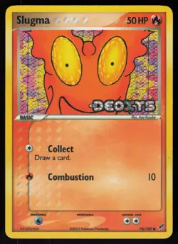 Pokemon Slugma 74/107 Deoxys Common Reverse Holo Near Mint - Image 1