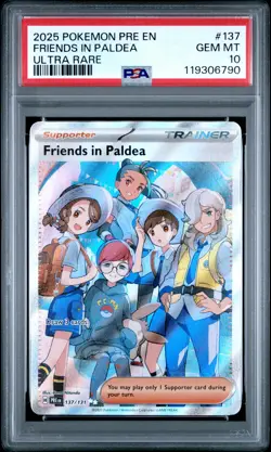 2025 POKEMON PRE EN-PRISMATIC EVOLUTIONS ULTRA RARE FRIENDS IN PALDEA PSA 10 - Image 1