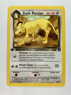 Dark Persian 2000 Pokemon Team Rocket 1st Edition Uncommon #42/82 * Near Mint - Image 1