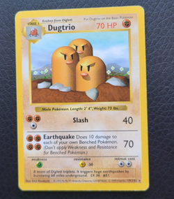 Pokemon TCG Dugtrio Base Set 19/102 Shadowless Rare NM - Image 1