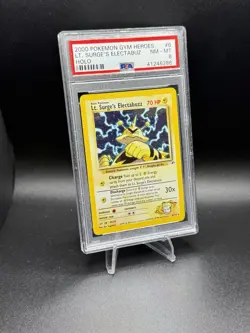 Lt Surge's Electabuzz Holo Gym Heroes PSA 8 2000 Pokemon Card - Image 1