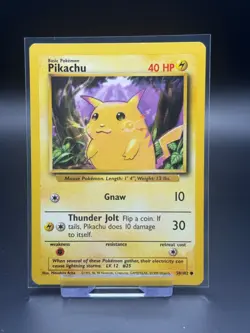 Pikachu 58/102 Base Set LP Pokemon Card TCG Vintage WOTC - Image 1