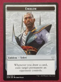 Magic The Gathering DOMINARIA TEFERI HERO OF DOMINARIA EMBLEM token card MTG - Image 1