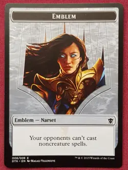 Magic The Gathering DRAGONS OF TARKIR NARSET TRANSCENDENT EMBLEM token card MTG - Image 1