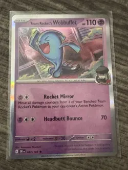 Team Rocket's Wobbuffet 082/182 Holo Rare Destined Rivals Pokemon TCG NM - Image 2