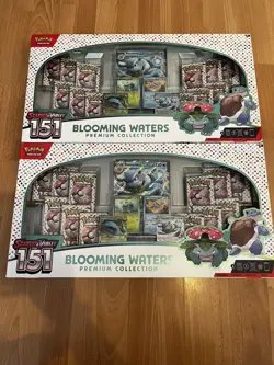 Pokemon TCG X2 151 Blooming Waters Premium Collection X24 151 Booster Packs NEW - Image 1