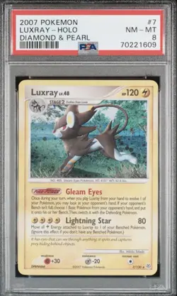 Pokemon Luxray 7/130 Diamond and Pearl Holo PSA 8 - Image 1