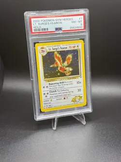 2000 POKEMON GYM HEROES HOLO #7 LT. SURGE'S FEAROW PSA 8 - Image 1
