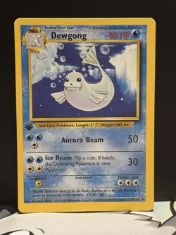 Pokemon TCG Dewgong 25/102 1st Edition Base Set Uncommon Regular Eng 1999 80 HP - Image 2