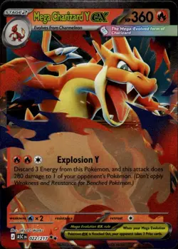 Mega Charizard Y ex 022/217 Double Rare Ascended Heroes Pokemon Near Mint - Image 1