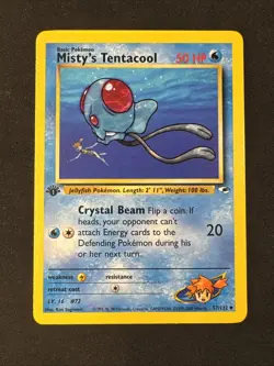 Misty's Tentacool 057/132 Gym Heroes Regular 1st Edition Pokemon MJ - Image 1