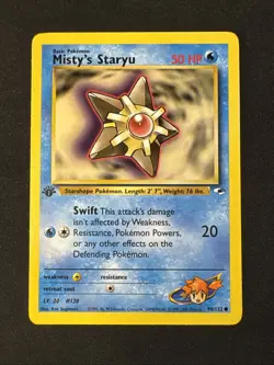 Misty's Staryu 090/132 Gym Heroes Regular 1st Edition Pokemon MJ - Image 1