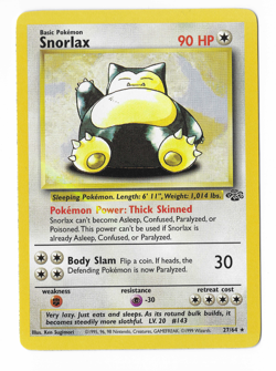 1999 Pokemon Jungle Set - Snorlax HIGHLIGHTER INK ERROR Misprint Card 27/64 RARE - Image 3