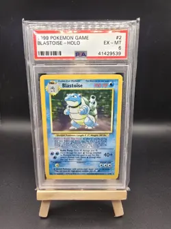 Pokemon TCG Blastoise Holo Rare PSA 6 EX-MT Graded 2/130 Base Set 1999 - Image 1