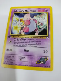 Nm Pokemon Card - Sabrina's Mr. Mime Gym Heroes 94/132 Common 1st Edition - Image 1