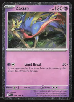 Zacian 045/094 Rare Cosmos holo Phantasmal Flames Pokemon Near Mint - Image 1