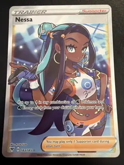 Nessa 183/185 Holo Ultra Rare Full Art Pokemon Vivid Voltage Near Mint - Image 1