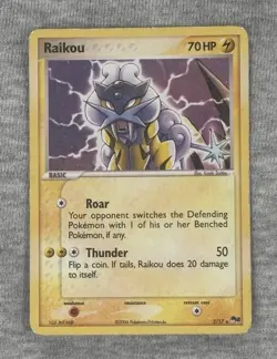 Pokemon TCG Raikou 3/17 | POP Series 2 Promo Holo Rare | Heavily Played - Image 1