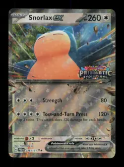 SNORLAX EX (PRISMATIC EVOLUTION STAMPED) DOUBLE RARE HOLO 076/131 NM POKEMON - Image 1