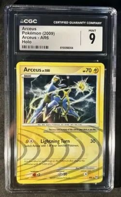 Pokemon TCG Arceus AR6 2009 Holo Rare CGC Mint 9 - Image 1