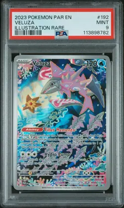 2023 POKEMON PAR EN-PARADOX RIFT ILLUSTRATION RARE #192 VELUZA PSA 9 - Image 1