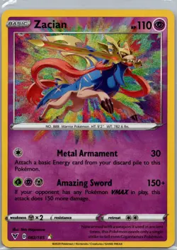Pokemon TCG Zacian 82/185 Amazing Rare Holo NM - Image 1