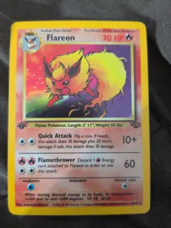 Flareon 3/64 1st Edition Holo Rare Jungle Pokemon English LP - Image 1