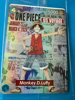 One Piece Monkey D Luffy P-055 US Voyage Illinois Basketball Promo-SEALED 2026 - Image 1