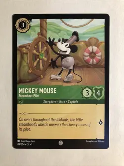 1x Lorcana Mickey Mouse Steamboat Pilot NM/M Disney - Image 1