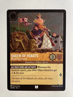 1x Lorcana Queen Of Hearts Wonderland Empress Foil NM/M Disney - Image 1